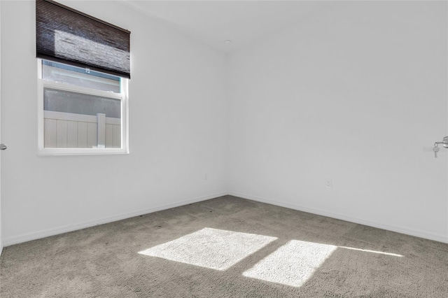 unfurnished room with light carpet