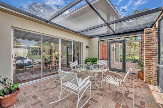 view of sunroom