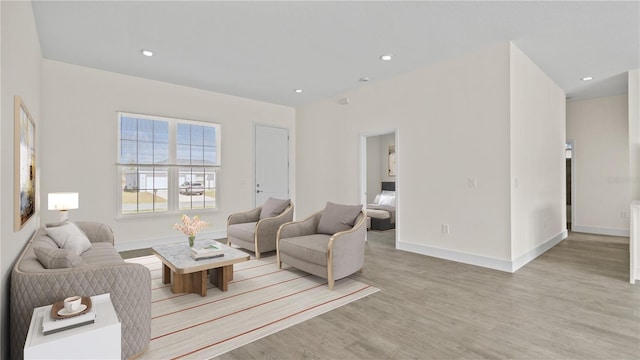 living room featuring light hardwood / wood-style flooring