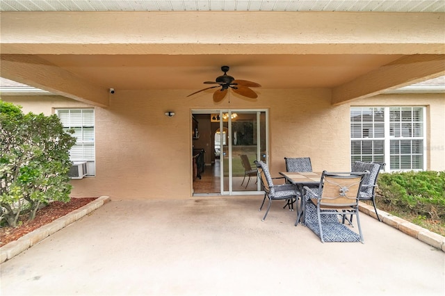 view of patio / terrace featuring cooling unit and ceiling fan