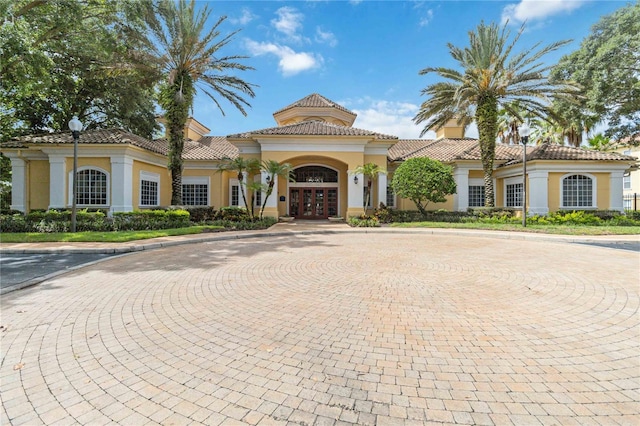 mediterranean / spanish home with french doors