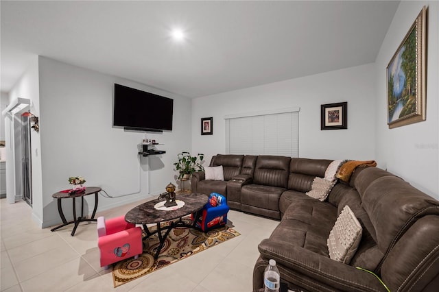 view of tiled living room