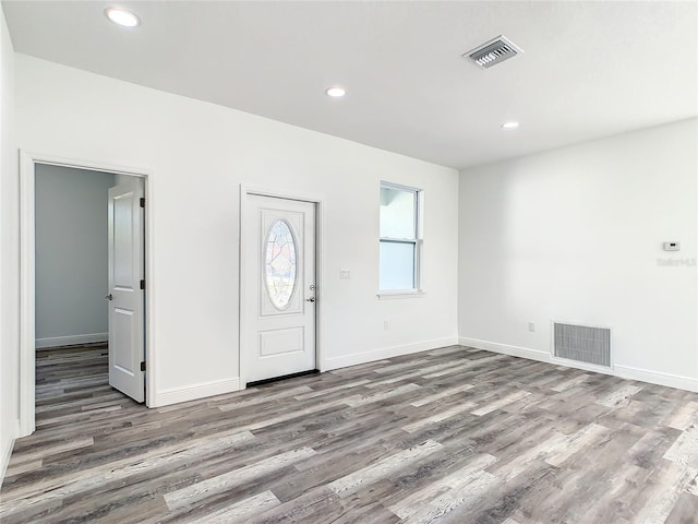 foyer entrance featuring hardwood / wood-style flooring