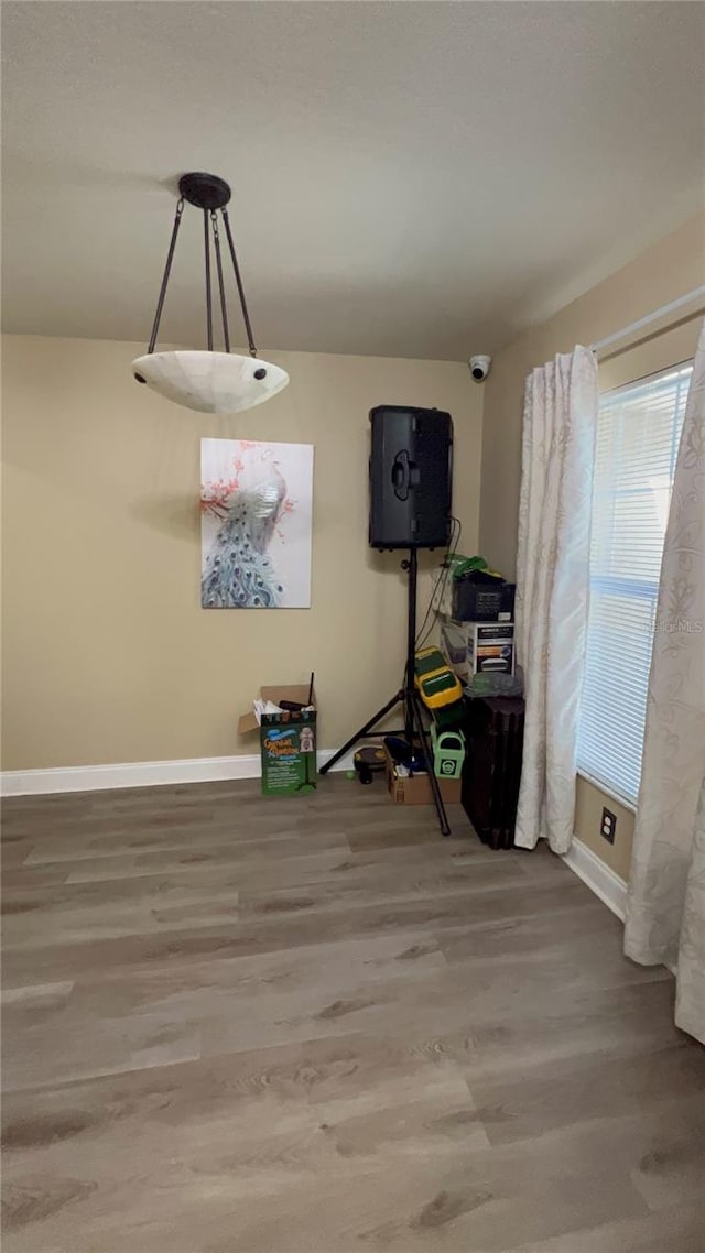 interior space with hardwood / wood-style floors