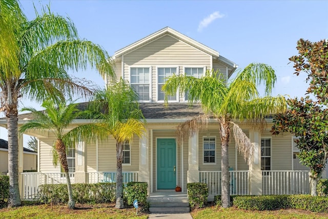 view of front of property with a porch