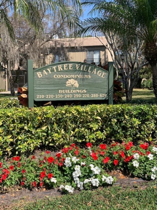 view of community sign