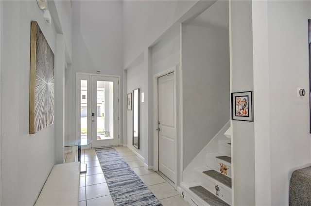 view of tiled foyer entrance