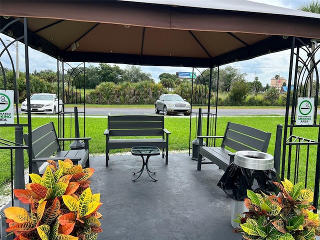 view of patio / terrace with a gazebo