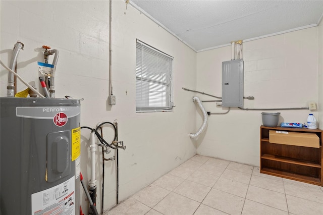 utilities with electric panel and electric water heater