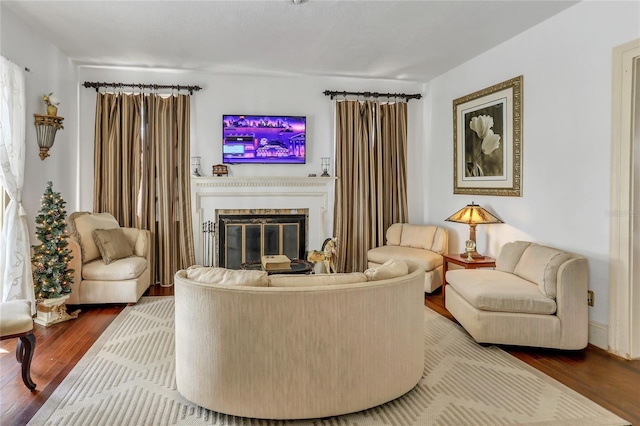 living room featuring hardwood / wood-style floors