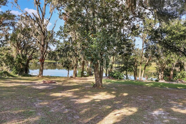 view of yard featuring a water view