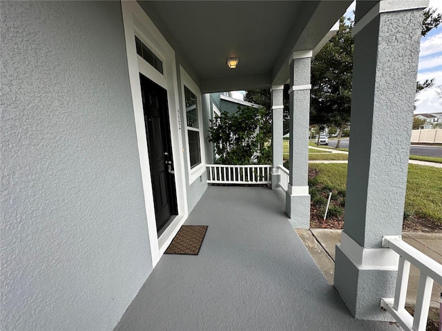 view of patio featuring covered porch