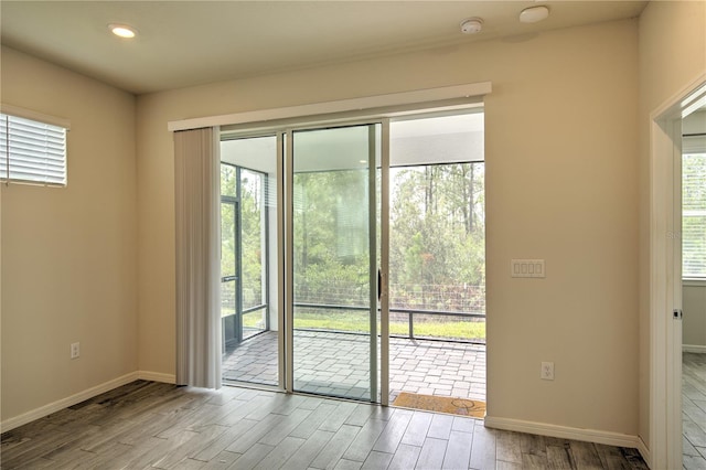 doorway featuring light hardwood / wood-style flooring