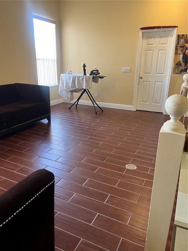 living room featuring dark hardwood / wood-style floors