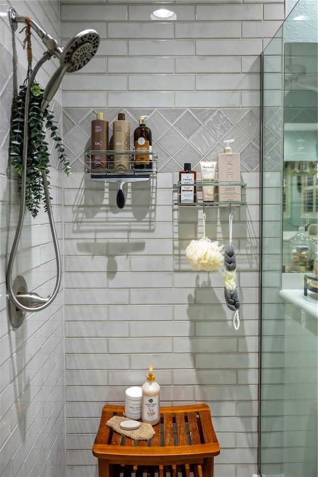 bathroom featuring walk in shower