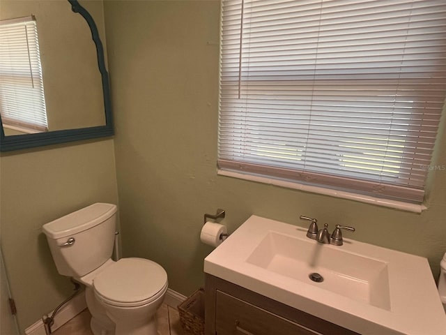 bathroom with toilet and vanity