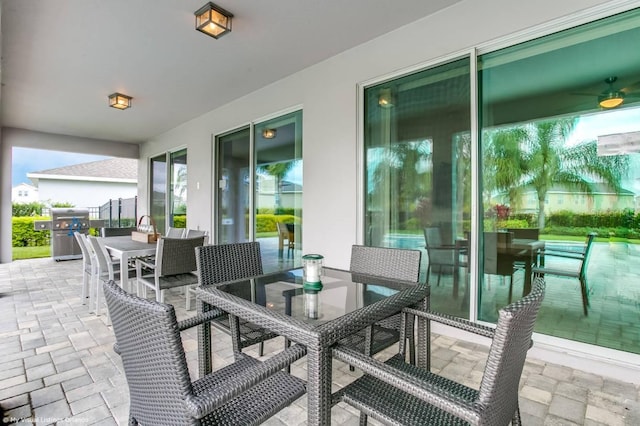 view of patio with area for grilling