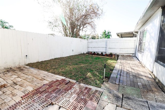 view of yard with a patio area