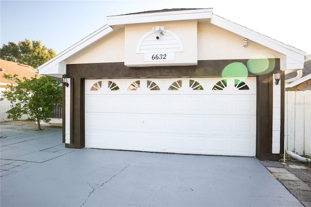 view of garage