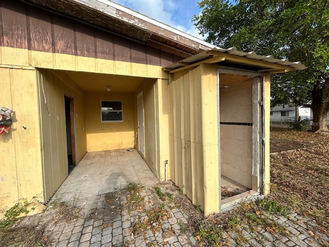 view of home's exterior with a patio area