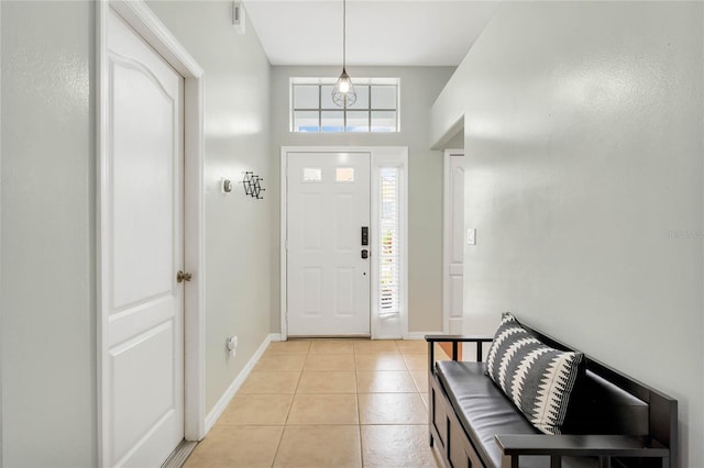 view of tiled entrance foyer