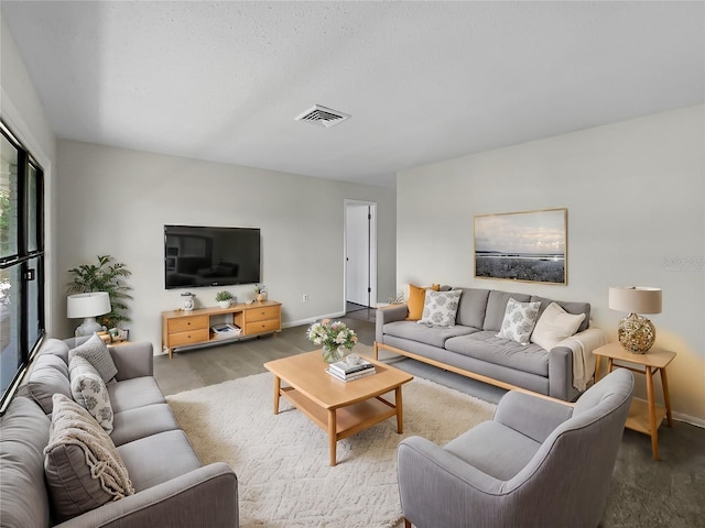 living room featuring carpet floors