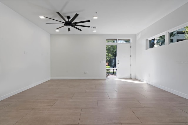 spare room featuring ceiling fan