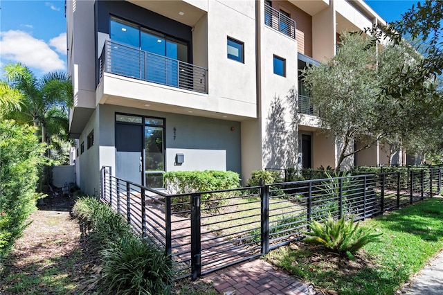 contemporary house with a balcony