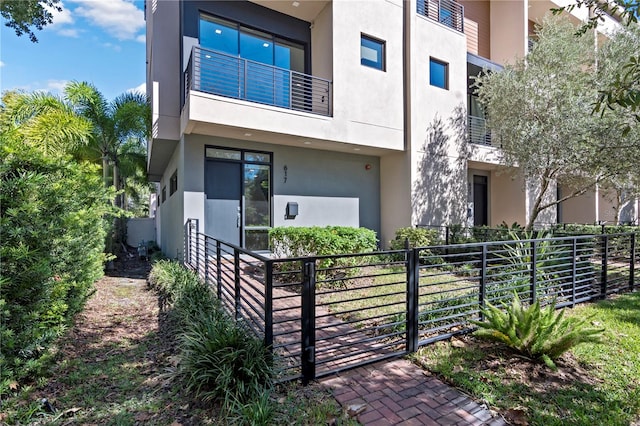 contemporary house with a balcony