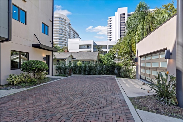 view of community featuring a garage