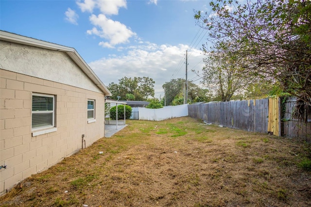 view of yard with a patio area