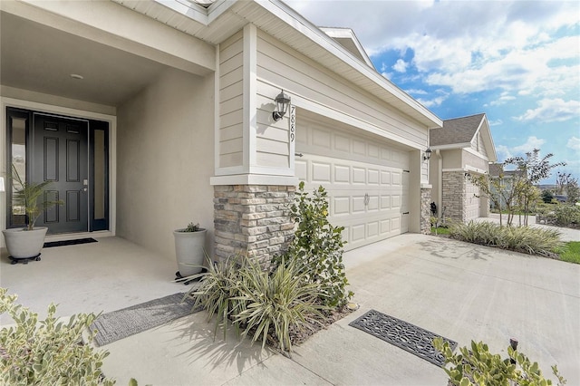 view of property exterior featuring a garage