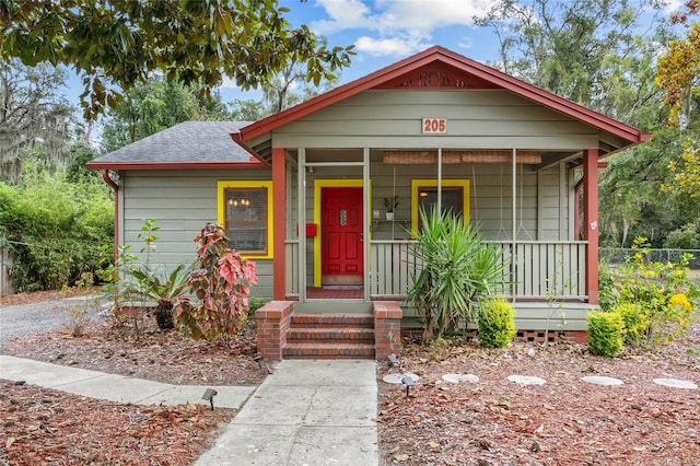 bungalow featuring a porch