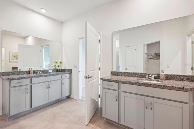 bathroom featuring vanity and tile patterned floors