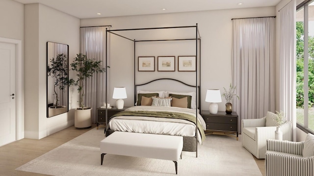 bedroom featuring light hardwood / wood-style flooring