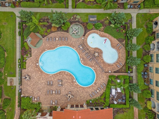 view of swimming pool featuring a patio