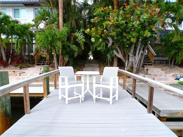 dock area featuring a wooden deck