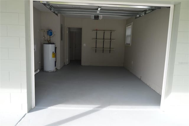 garage featuring gas water heater