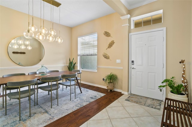 entrance foyer with light wood-type flooring