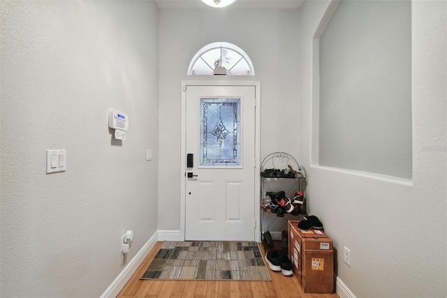 doorway featuring hardwood / wood-style floors