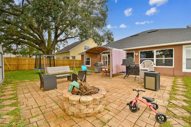 view of patio featuring grilling area