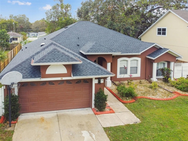 view of property with a front lawn