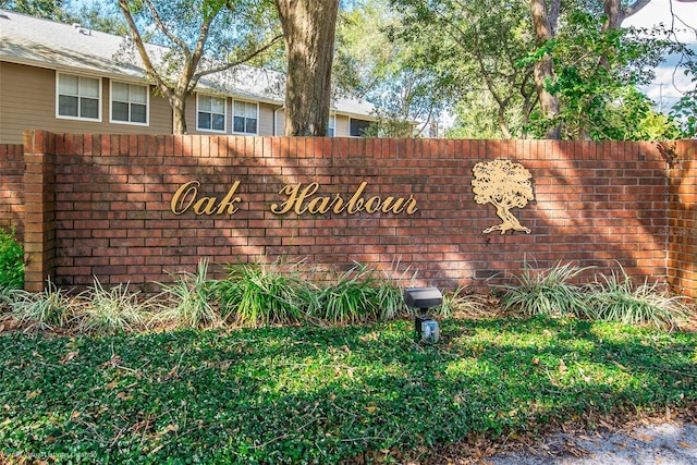 view of community sign