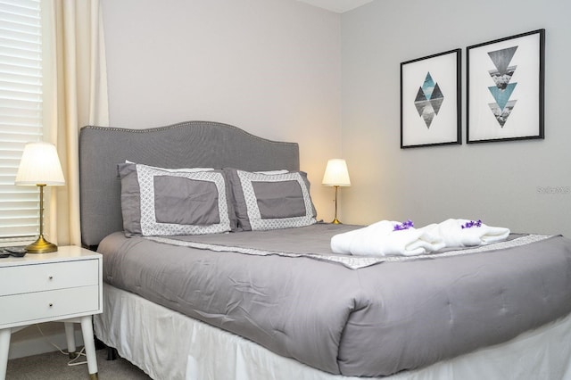 bedroom with carpet floors