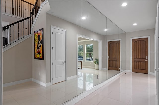 view of tiled foyer