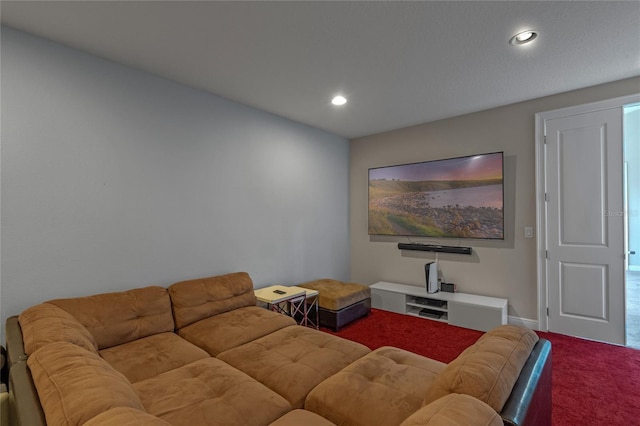 living room with carpet floors