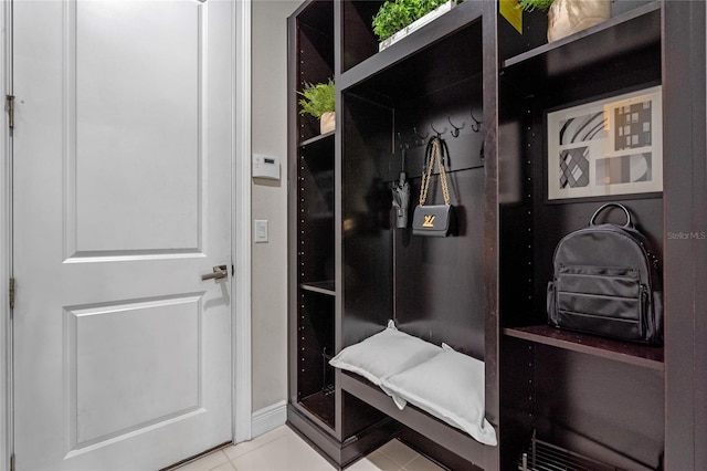 mudroom featuring light tile patterned floors