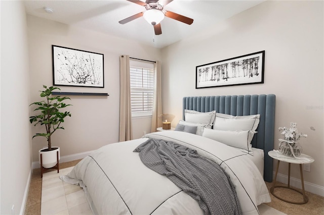 bedroom with ceiling fan