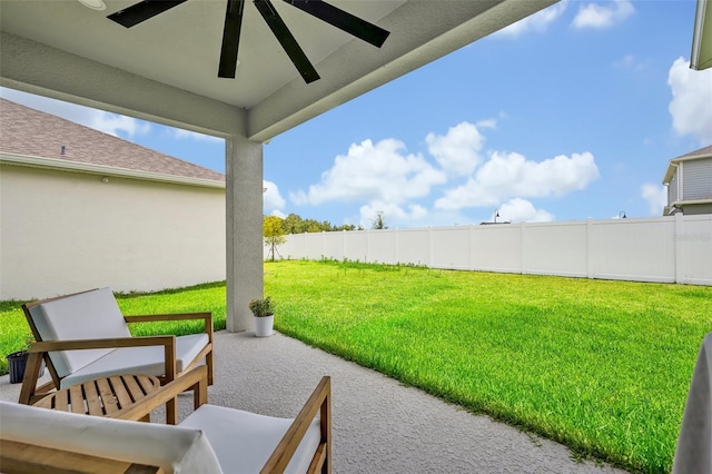 1554 Outback Rd W, Saint Cloud, FL 34771 - view of yard with a ceiling fan and a patio area