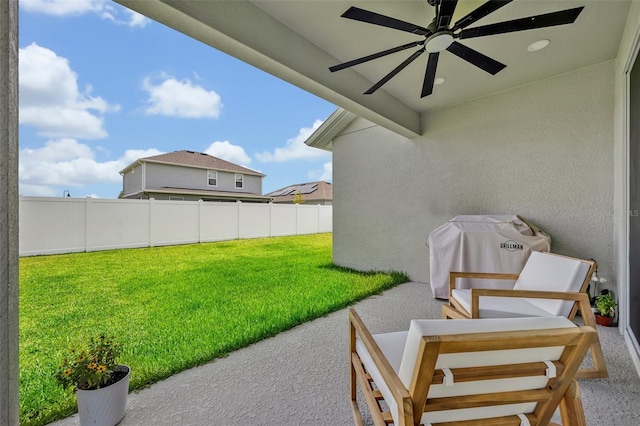 1554 Outback Rd W, Saint Cloud, FL 34771 - view of yard featuring ceiling fan and a patio area
